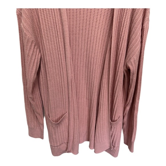 Time & Tru Midweight Knit Blush Pink Long Open Front Cardigan Size XXXL (22) - Picture 4 of 7